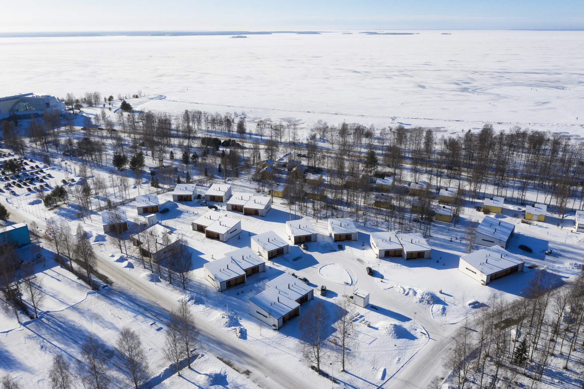Nallikarin ilmakuva otettu talvella