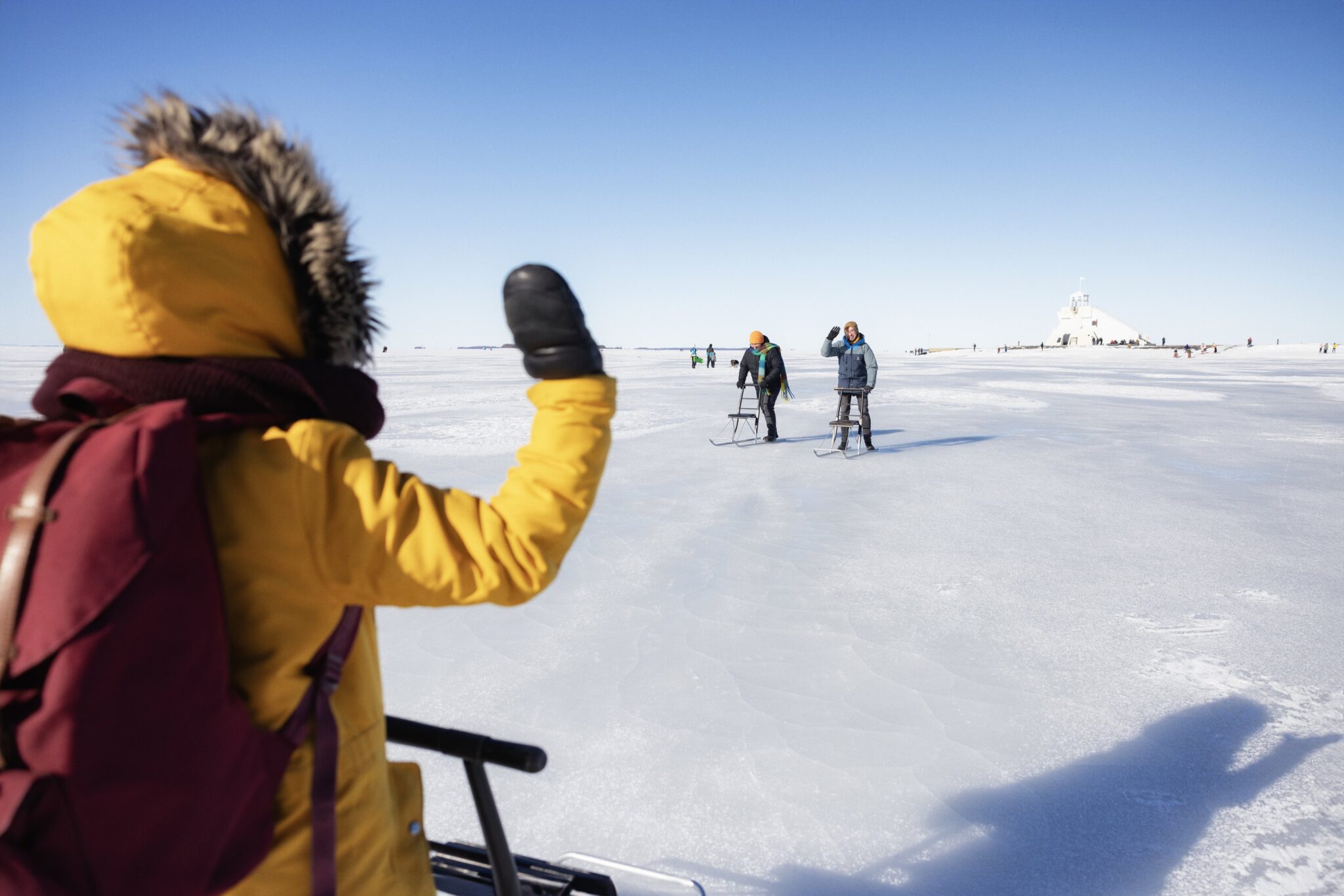 Talvi Oulun Nallikarin meren jäällä